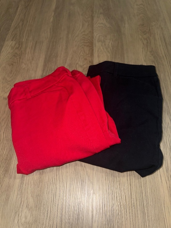 Old Navy Pants - Old Navy Pixie Pants Bundle Black Red Slim Leg Cropped Office Workwear